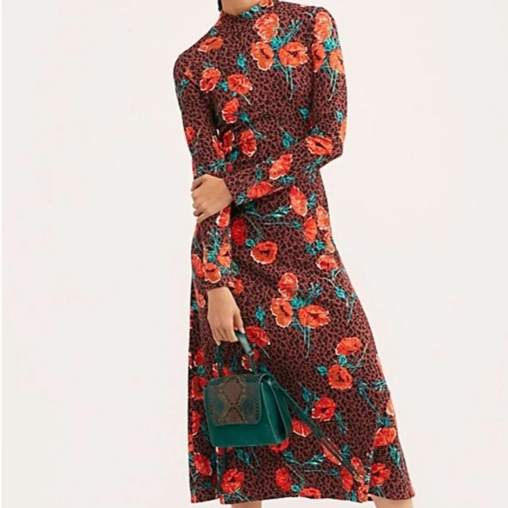 NWT! FREE PEOPLE Size M leopard with roses dress